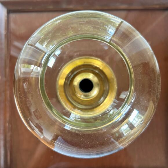 Vintage MCM FOHL Spring Fed Brass Candle Holder With Glass Shade - W. Germany - Picture 14 of 14